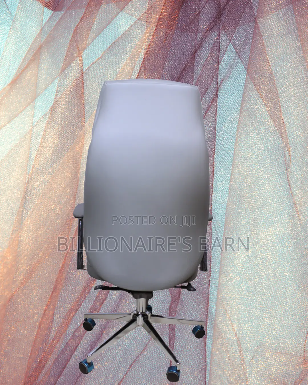 Premium Grey Executive Leather Office Chair | Swivel Base