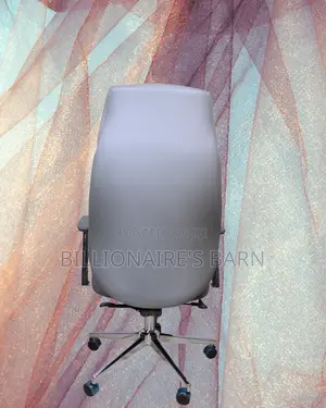 Premium Grey Executive Leather Office Chair | Swivel Base