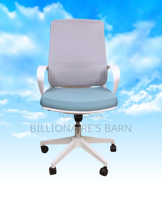 Plush White Ergonomic Mesh Office Chair | Mesh Backrest - thumbnail 2