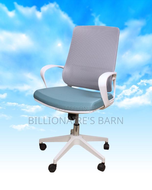 Plush White Ergonomic Mesh Office Chair | Mesh Backrest - thumbnail 3