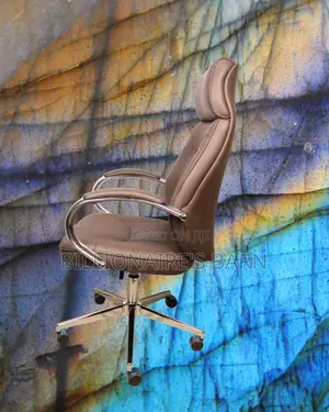Brown Executive Leather Office Chair (Quiet-Roll) — Moving Fast