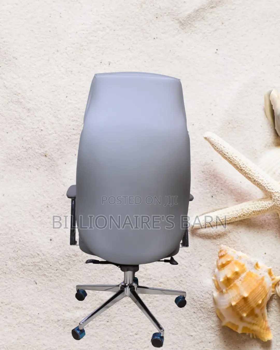 Durable Grey Executive Leather Office Chair — Boosts Posture Focus