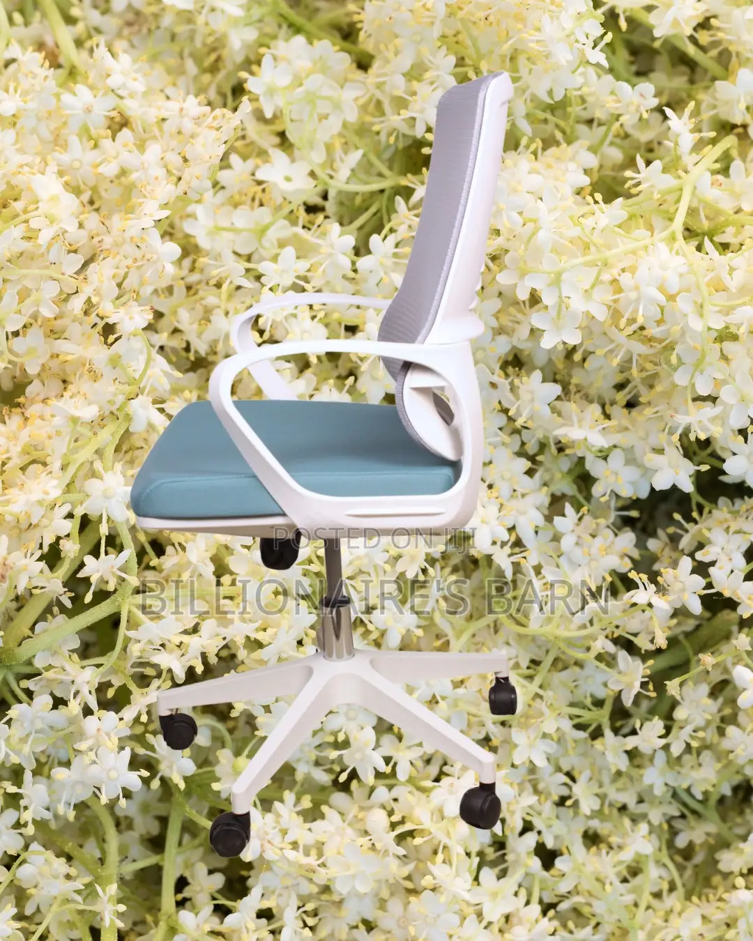 White Ergonomic Mesh Office Chair (Quiet-Roll) — Fast Seller