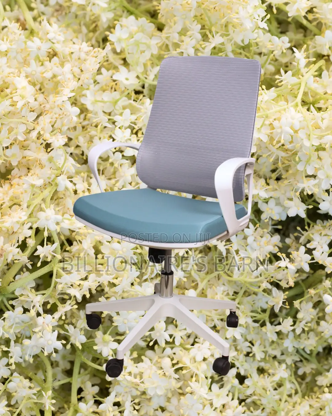 White Ergonomic Mesh Office Chair (Quiet-Roll) — Fast Seller