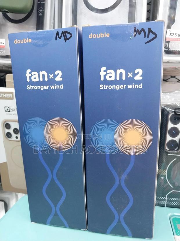 Rechargeable Dual Head Desktop Fan Usb Charging Cooling Fan. - thumbnail 2