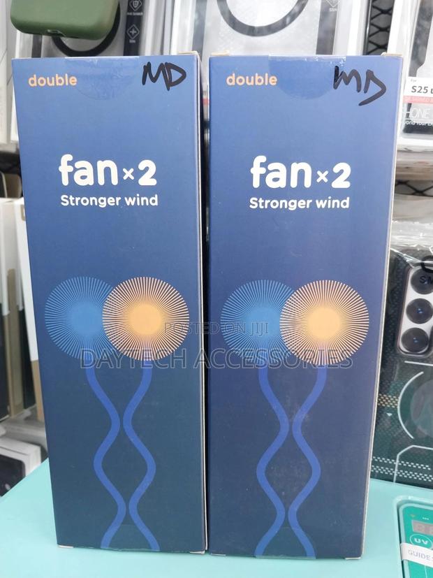 Rechargeable Dual Head Desktop Fan Usb Charging Cooling Fan. - thumbnail 3