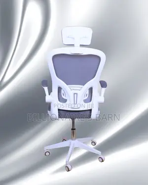 Stylish White Ergonomic Office Chair | High-Density Foam Seat