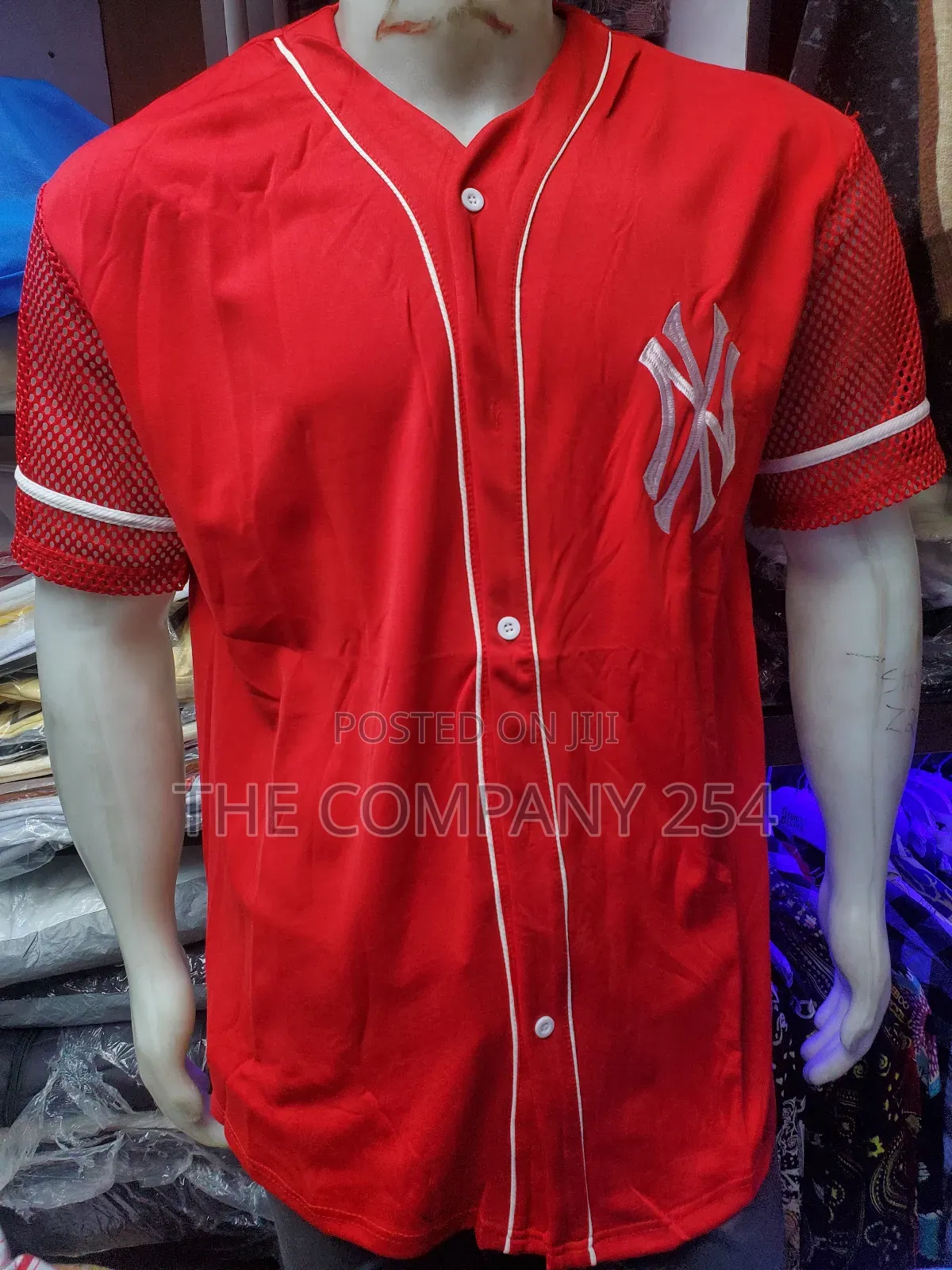 Quality Polyester Buttoned Ny Baseball Free Size Jersey Available