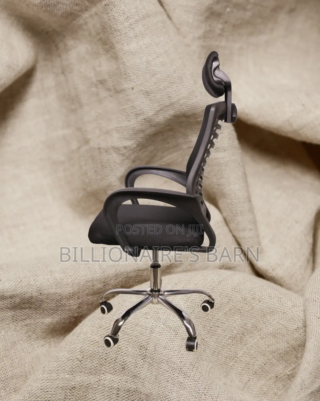 High-Back Secretarial Mesh Chair — Back Support for Long Hours