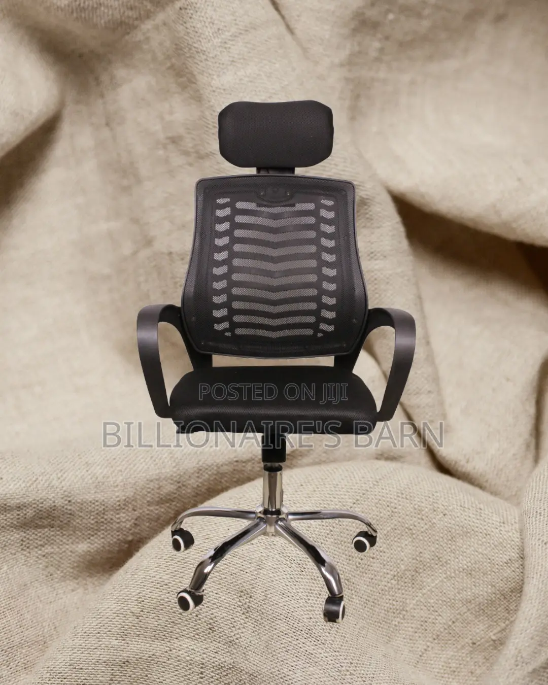High-Back Secretarial Mesh Chair — Back Support for Long Hours