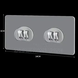 5 Pcs Clear Strong Adhesive Waterproof Wall Hooks/Shelf Stickers