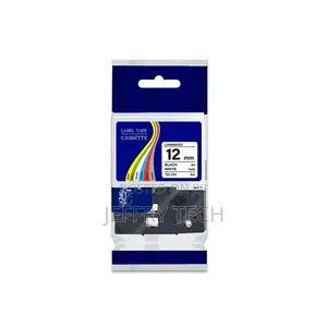 TZC 231 - 12mm Black on White Label Printer Tape Cartridge