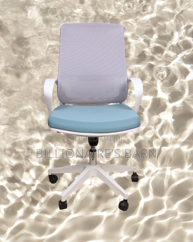 Plush White Ergonomic Mesh Office Chair — Great for Study or Work - thumbnail 2