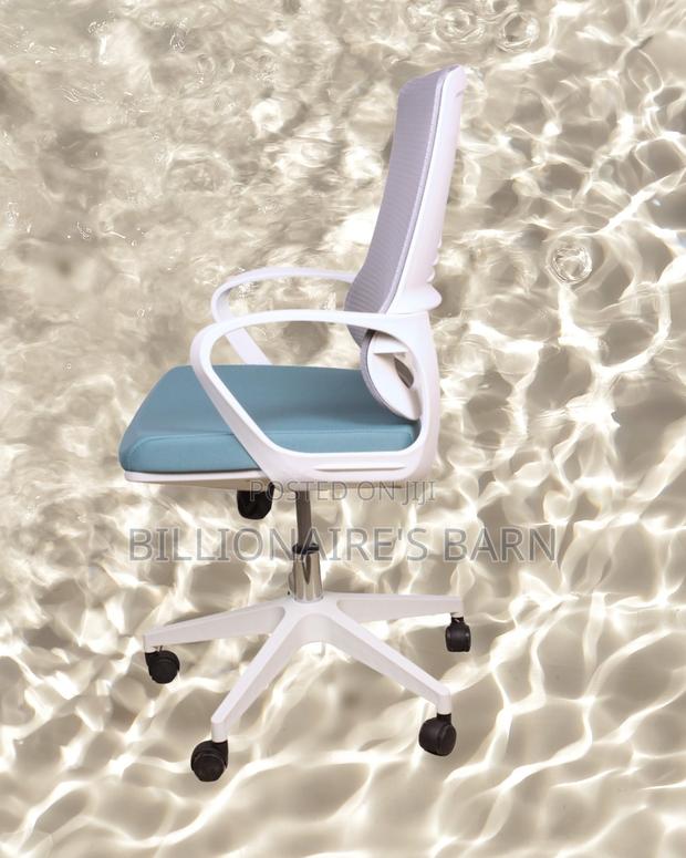 Plush White Ergonomic Mesh Office Chair — Great for Study or Work - thumbnail 3