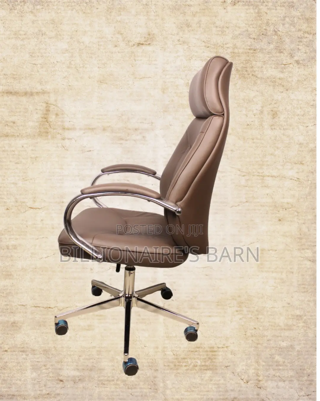 Brown Executive Leather Office Chair | Modern Padded Armrests