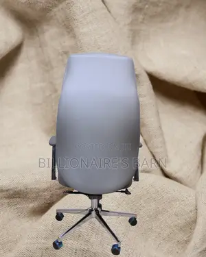 Grey Executive Leather Office Chair | Durable Adjustable Height