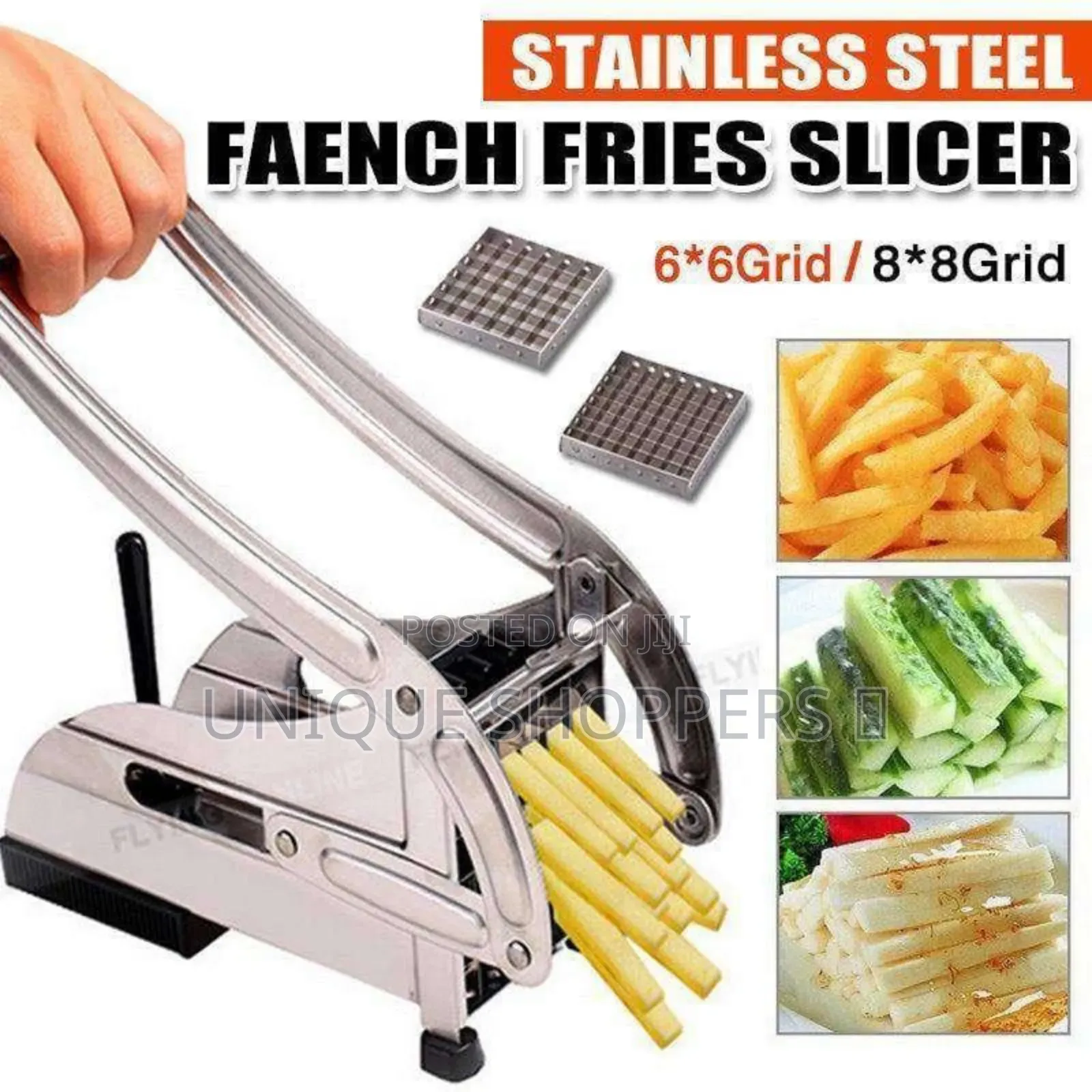 2in1 Heavy Gauge Potato Chipper Machine - 2 Size Chips Cutter