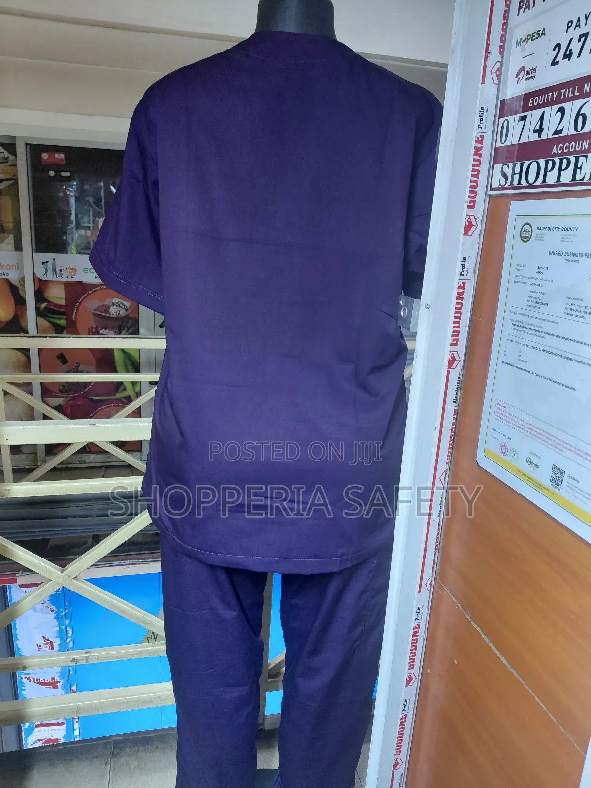 Dark Purple Nurses/ Cleaners/ Masseuse Uniform