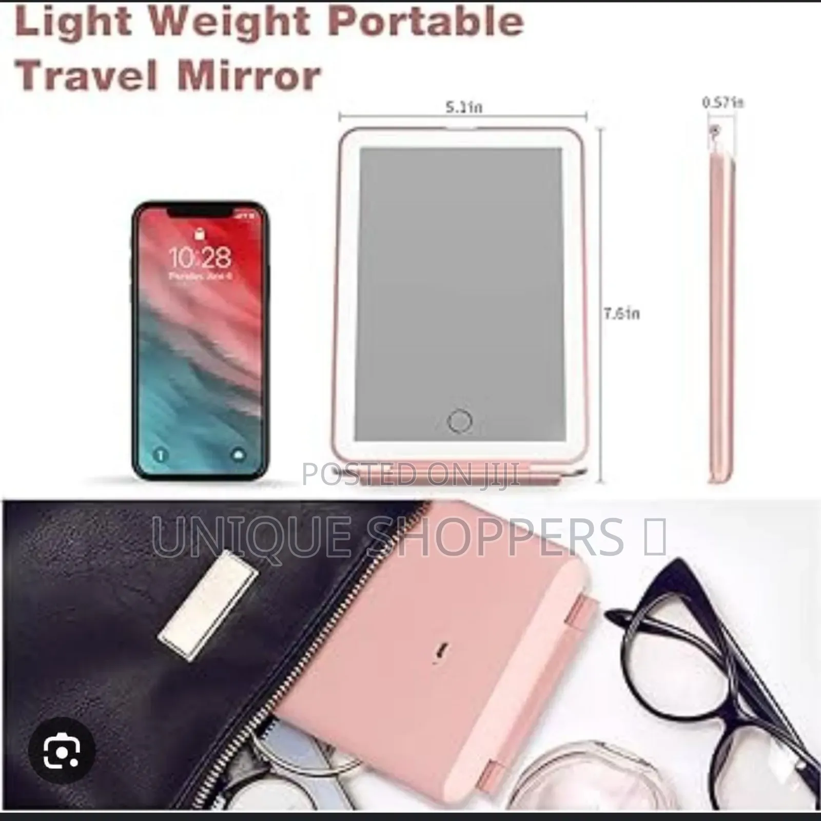 Rechargeable Led Travel Tablet Vanity Mirror