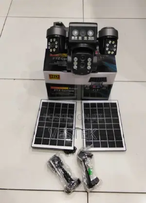 4g V380pro Triple Lens Solar Powered Camera With 10x Zoom,Dual Panel