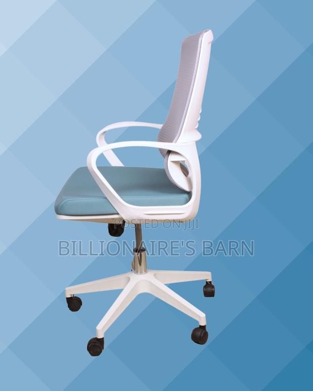 Orthopedic White Ergonomic Mesh Office Chair — Smooth-Rolling Mobility