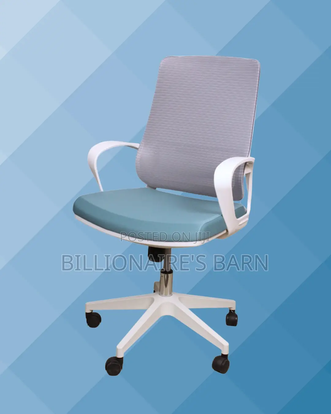 Orthopedic White Ergonomic Mesh Office Chair — Smooth-Rolling Mobility