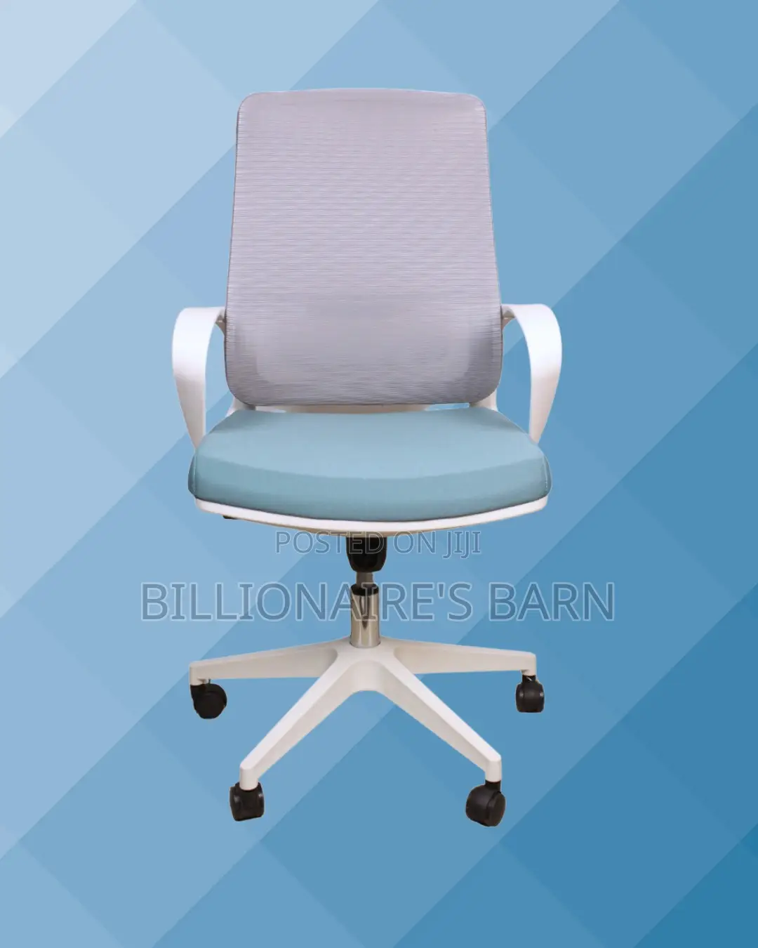 Orthopedic White Ergonomic Mesh Office Chair — Smooth-Rolling Mobility