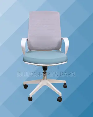 Orthopedic White Ergonomic Mesh Office Chair — Smooth-Rolling Mobility
