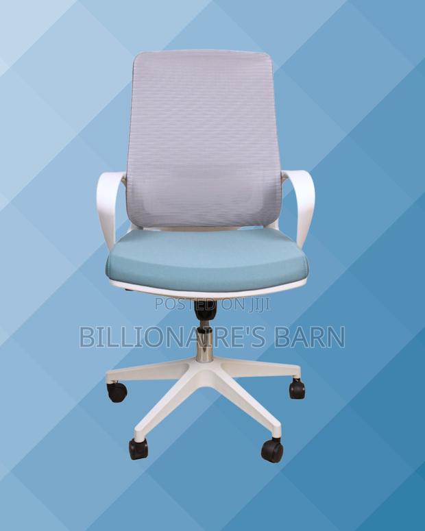Orthopedic White Ergonomic Mesh Office Chair — Smooth-Rolling Mobility - thumbnail 4