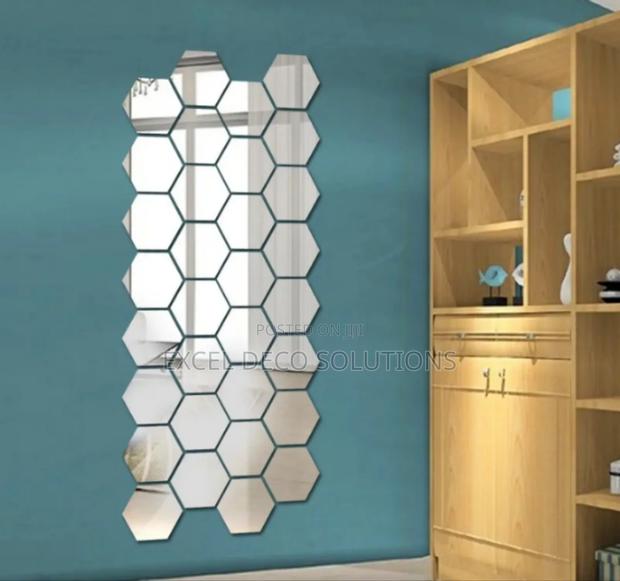Elegant Hexagon Wall Mirrors for Modern Home Office Decoration - main view