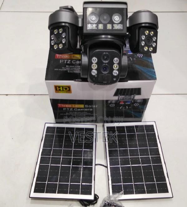 Quality Triple Lens Solar Camera 3lens ,10x Zoom V380 Pro Solar Camera