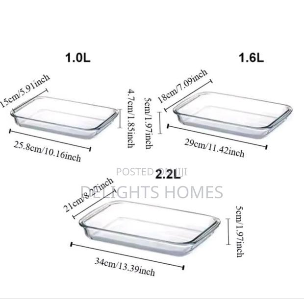 3in1 Borosilicate Baking Glass Ware Set-Alp - thumbnail 3