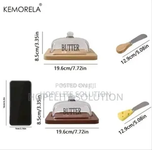 Glass Butter Dish With Bamboo Tray