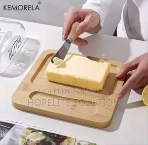Glass Butter Dish With Bamboo Tray