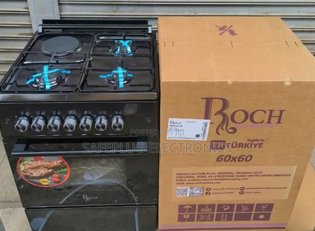 Roch (Black) 60×60 Standing 3+1 Gas Cooker - Electric Oven