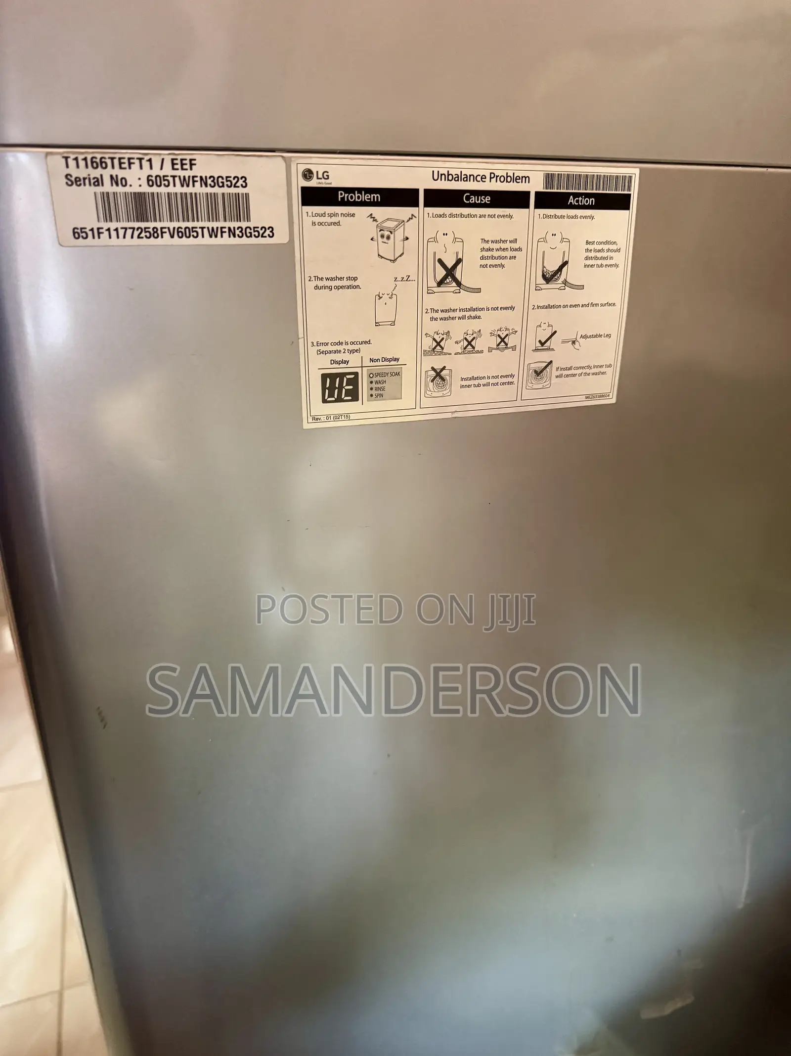 Lg 15kg Top Load Turbodrum Washing Machine