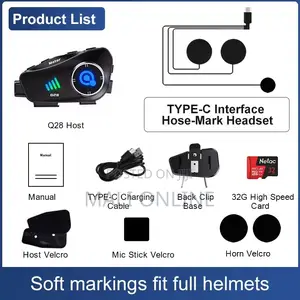 Q28 Motorcycle Helmet Bluetooth Headset With 1080p Hd Camera