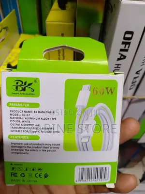Type C to Lightening 1 Meter Long Fast Charging 60w Durable
