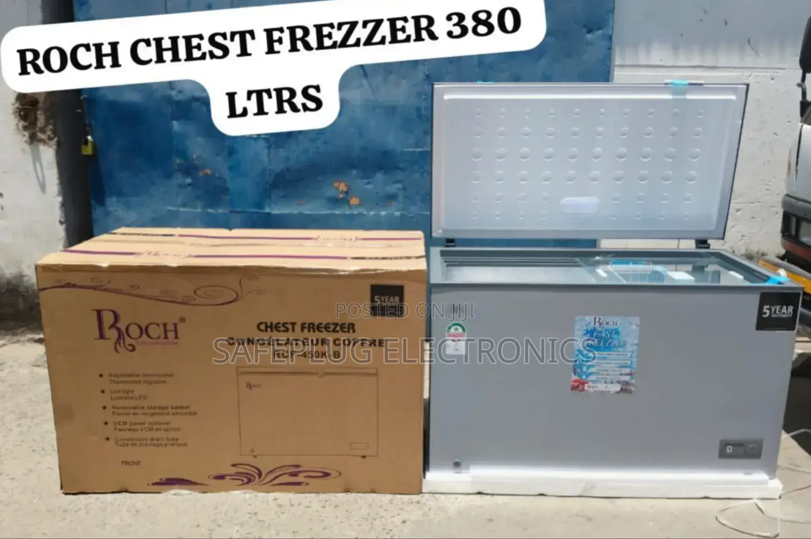 RCF-450-K-B Roch New Model Chest Deep Freezer, 3 Stars