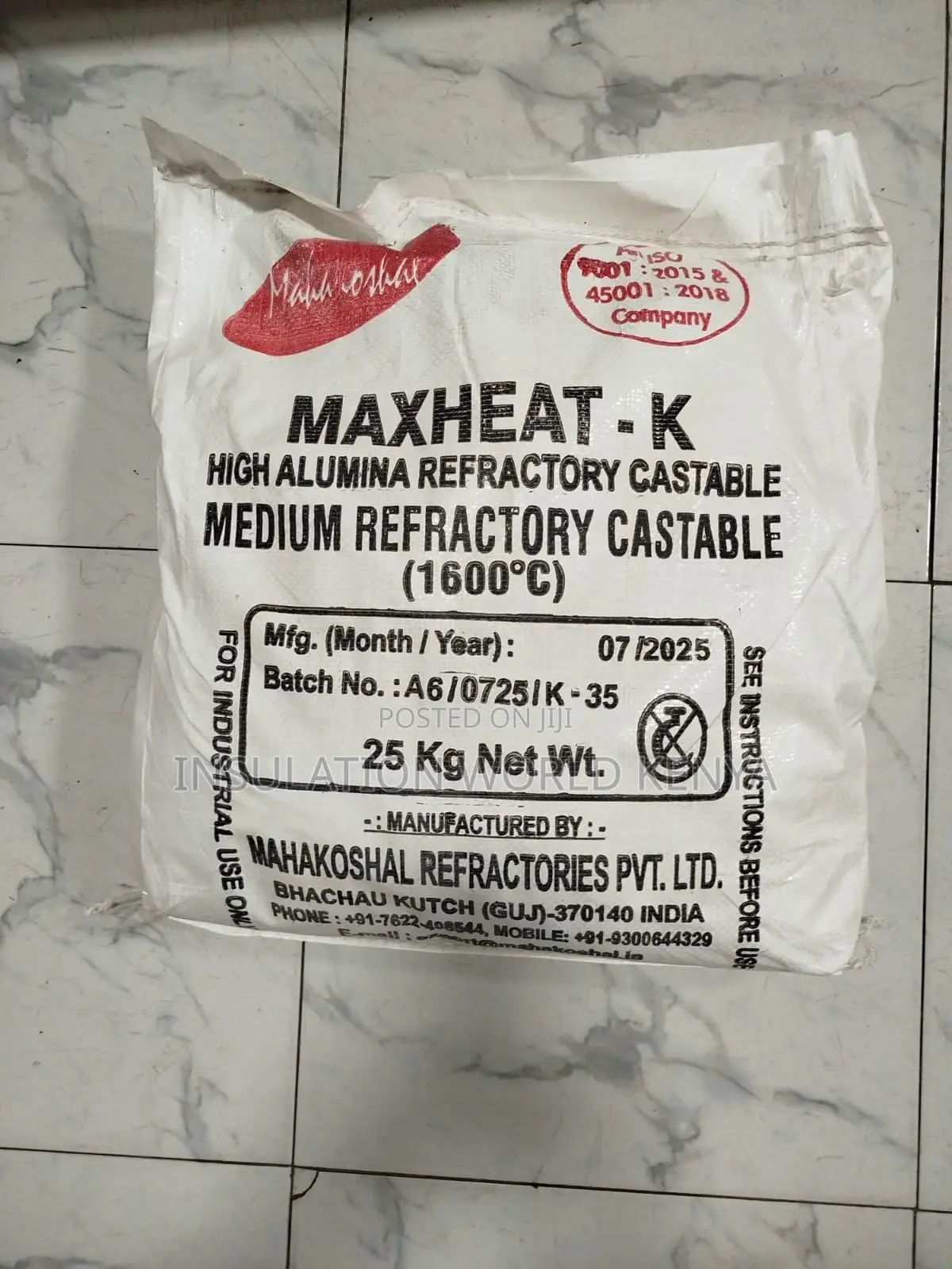 Incinerator Castable Cement Maxheat K