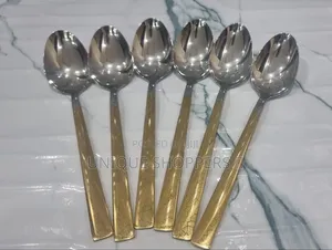 Boyuan Heavy Stainless Steel Golden Handle Table Spoon