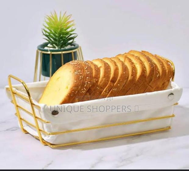 Gold Frame Black Cloth /Silver Frame White Cloth Storage Bread Basket - main view
