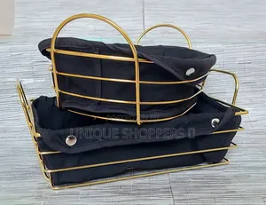 Gold Frame Black Cloth /Silver Frame White Cloth Storage Bread Basket