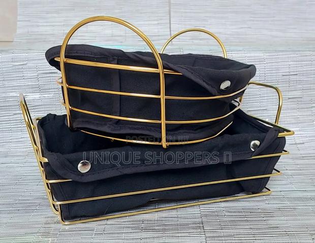 Gold Frame Black Cloth /Silver Frame White Cloth Storage Bread Basket - thumbnail 5