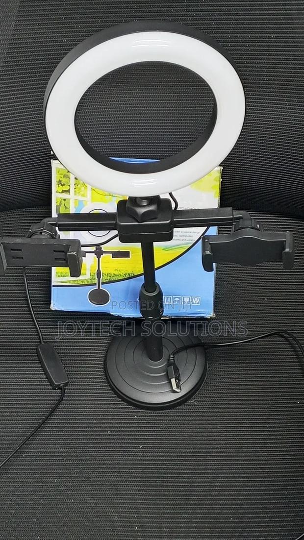 Dimmable Led Table Stand Ring Light With Phone Holder Stand