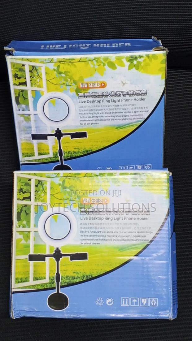 Dimmable Led Table Stand Ring Light With Phone Holder Stand - thumbnail 4