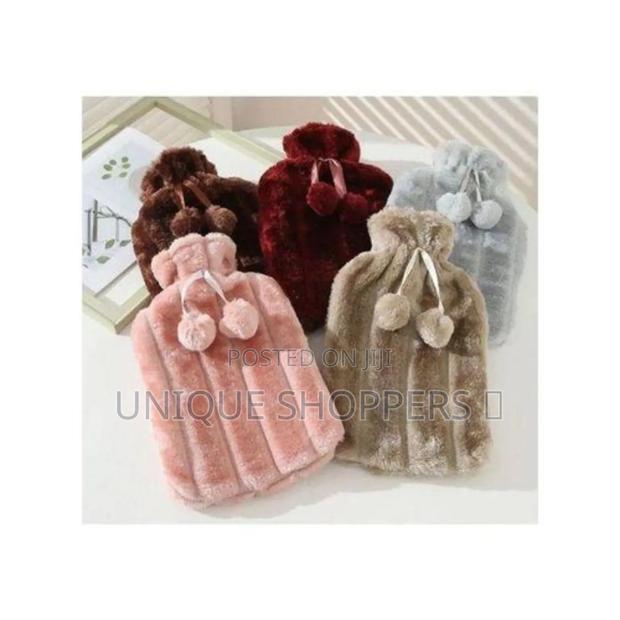 Fluffy Fabric Covered 2 Litre Hot Water Bottle Bag