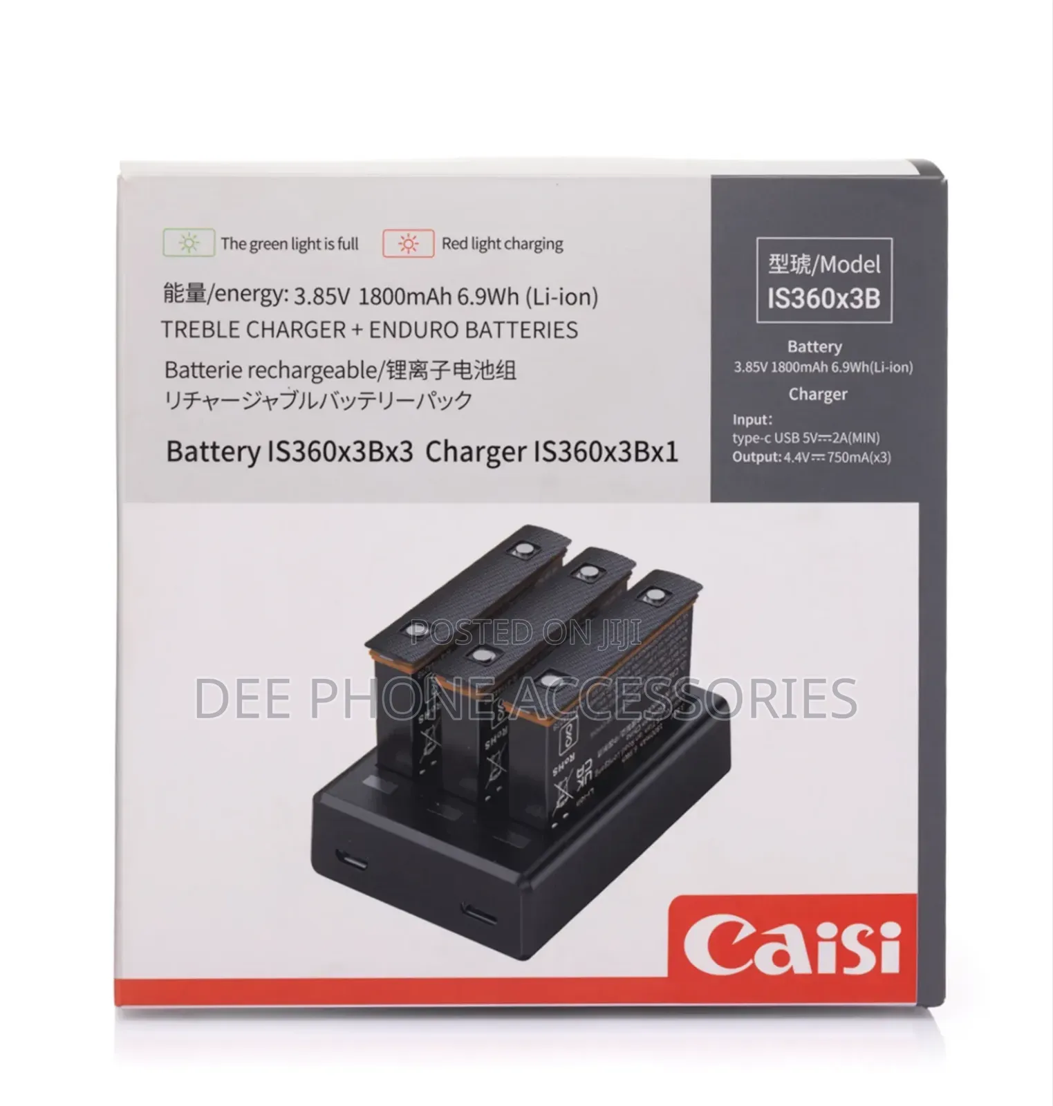 Caisi Insta 360x3 Treble Charger