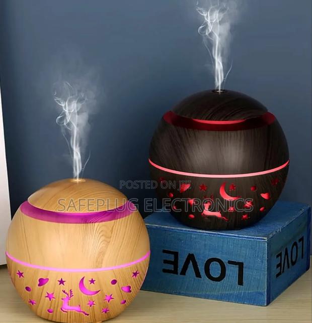 New Design Wood Mushroom Humidifier Diffuser With Led Light