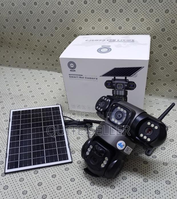 Three Screen Cam Solar Powered - (Human Detection,Colored Night Vision
